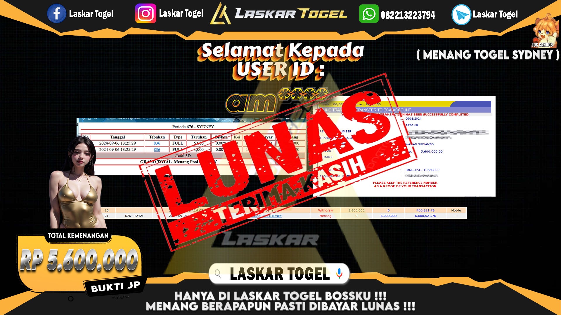 LASKARTOGEL JACKPOT TOGEL TOTO MACAU Rp.5.000.000.,- LUNAS