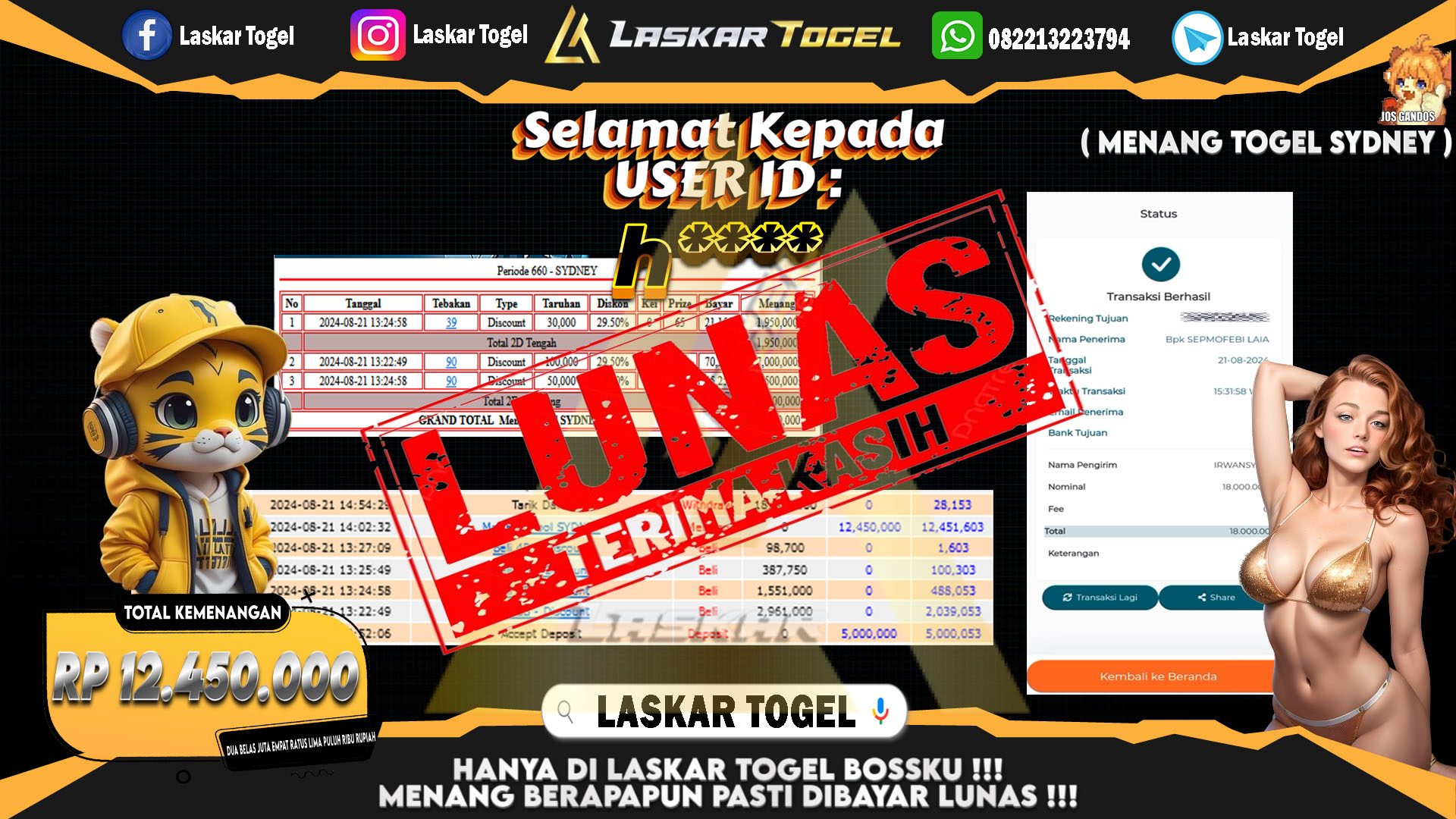 LASKARTOGEL JACKPOT TOGEL TOTO MACAU Rp.5.000.000.,- LUNAS