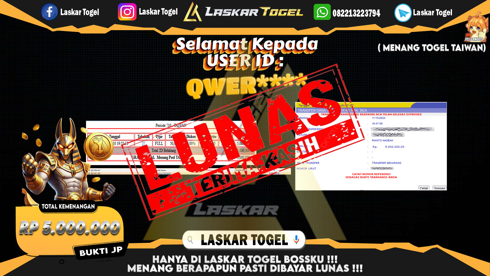 LASKARTOGEL JACKPOT 24D SPIN Rp.9.200.000.,- LUNAS